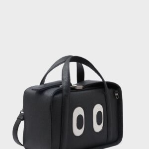 Benji Medium Crossbody Black Leather Bag - Look Up 👀