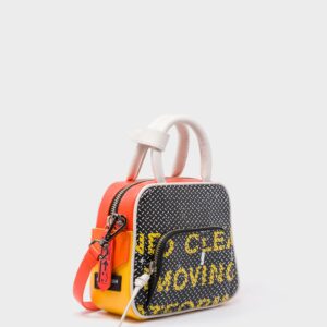 Marino Mini Crossbody Vermillion  Leather Bag - Subway Platform Design