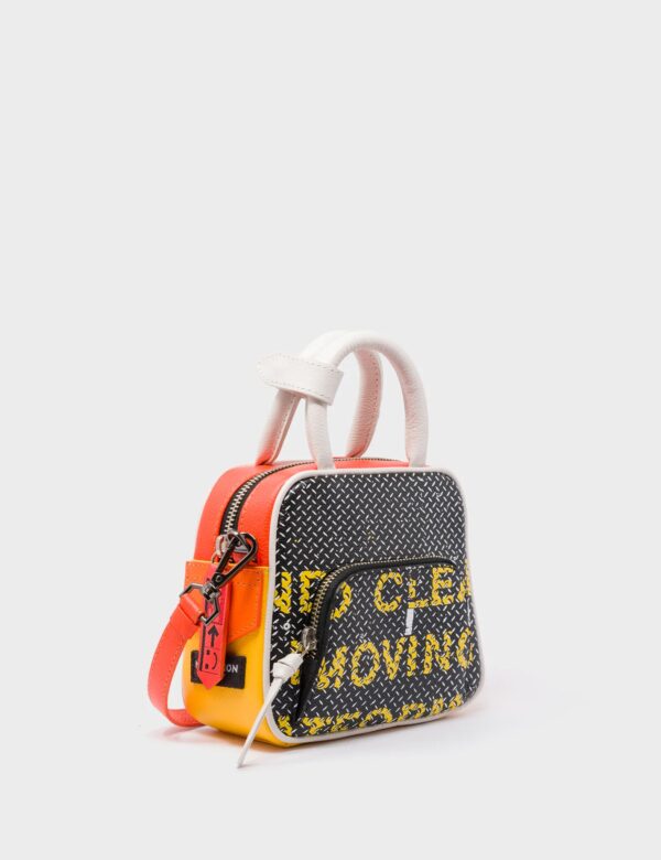 Marino Mini Crossbody Vermillion Leather Bag - Subway Platform Design