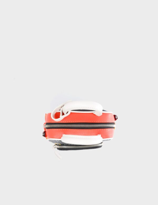 Marino Mini Crossbody Vermillion Leather Bag - Subway Platform Design