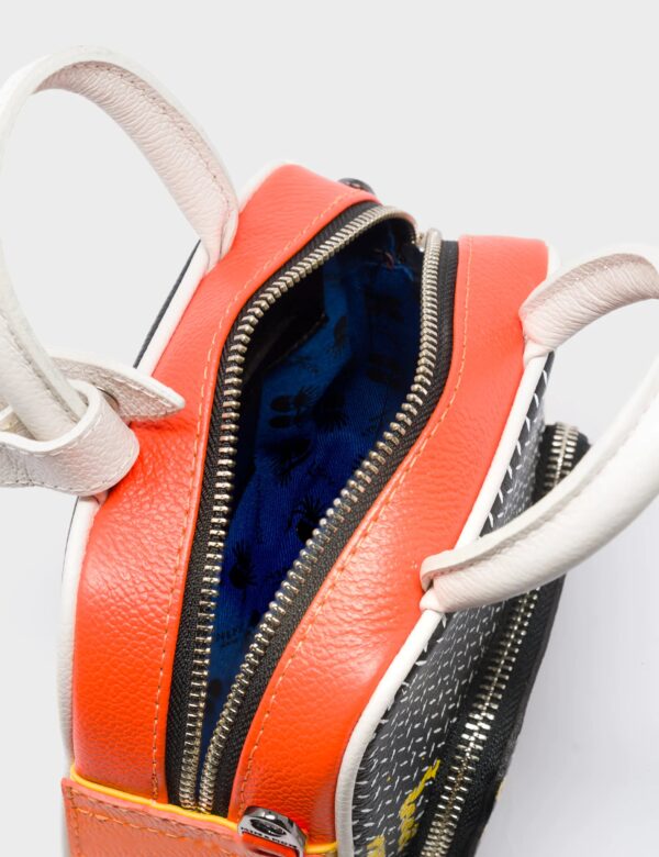 Marino Mini Crossbody Vermillion Leather Bag - Subway Platform Design